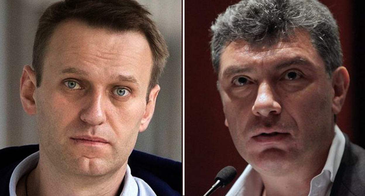 Алексей Навальный, Борис Немцов. Фото: официальный сайт Алексея Навального https://navalny.com/, сайт https://nemtsov.ru/2015/02/iz-za-krymnasha-postradali-vse-regiony-rossii/