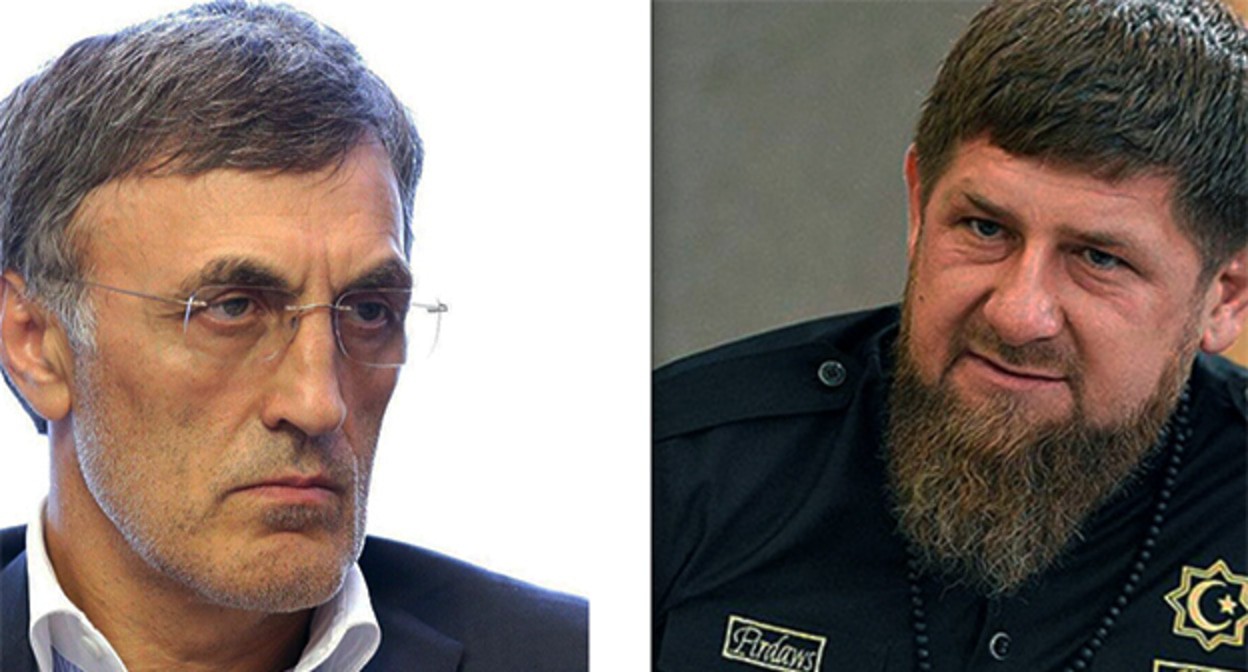 Магомед Гаджиев (признан иноагентом) и Рамзан Кадыров. Коллаж "Кавказского узла". Фото: Duma.gov.ru https://ru.wikipedia.org/ пресс-служба "Грозный-информ" https://www.grozny-inform.ru/